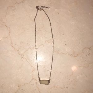 Gold and white drusy necklace